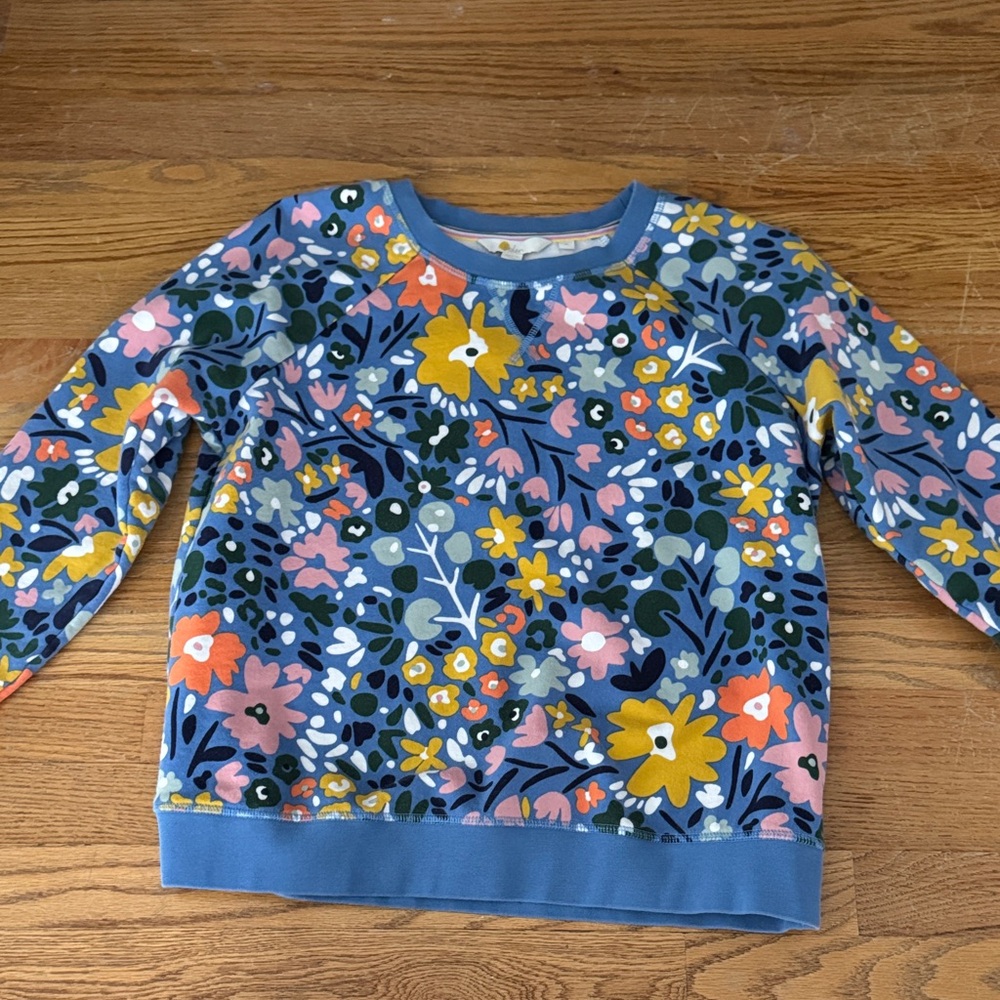 Boden Kids Floral Sweatshirt - Blue, Yellow, Pink